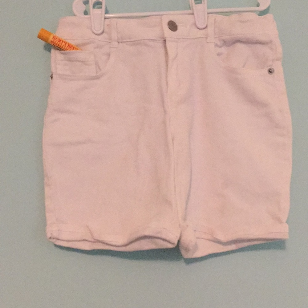 White jean shorts